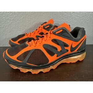 Nike Air Max + 2012 Total Orange Size 9.5 Anthracite Black Halloween RARE